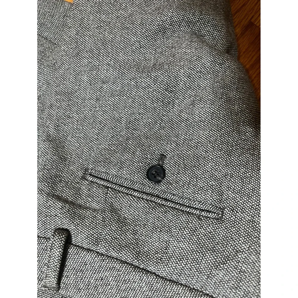 Vintage J Crew Women Brown Herringbone Wool Blend Flared Trousers Pants Size 4 - Picture 3 of 5